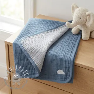 Mussola/Doppia garza DOUBLE FACE cloud blue