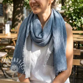 Mussola/Doppia garza DOUBLE FACE cloud blue
