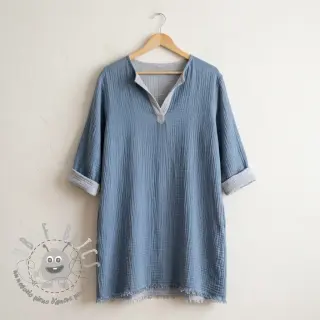 Mussola/Doppia garza DOUBLE FACE cloud blue