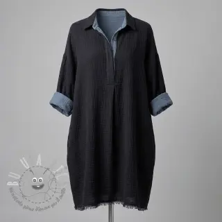 Mussola/Doppia garza DOUBLE FACE marine