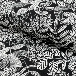 Tessuto decorativo jacquard Valerian allover noir
