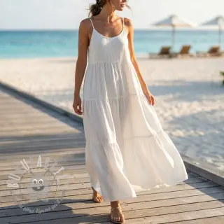 Viscosa con lino BUBBLY white