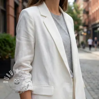 Viscosa con lino BUBBLY white