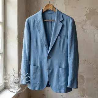 Viscosa con lino BUBBLY old blue