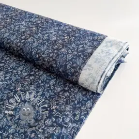 Viscosa RAYON POPLIN White flowers design C