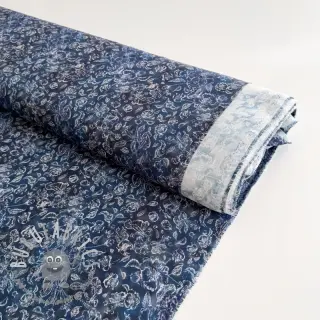 Viscosa RAYON POPLIN White flowers design C