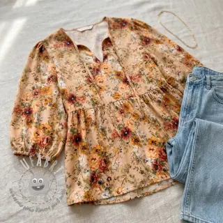 Viscosa RAYON POPLIN Flower sea design E