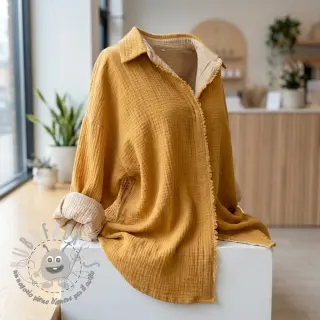 Mussola/Doppia garza DOUBLE FACE old yellow