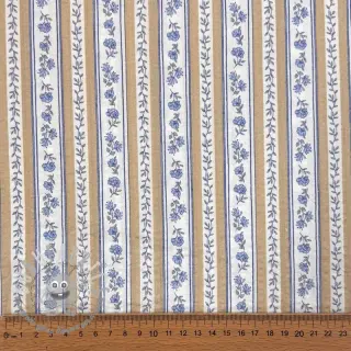 Tessuto di cotone BUBBLE Stripes with flowers digital print