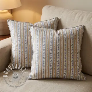 Tessuto di cotone BUBBLE Stripes with flowers digital print