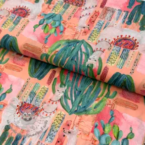 Tessuto di cotone VOILE Llama digital print