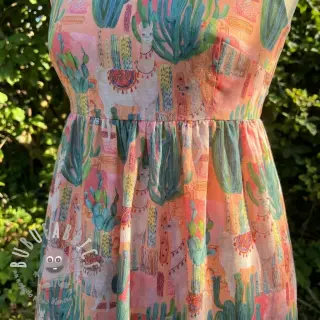 Tessuto di cotone VOILE Llama digital print