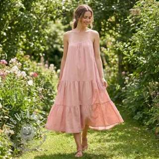 Viscosa con lino WASHED salmon