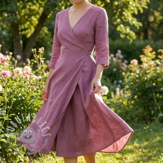Viscosa con lino WASHED mauve