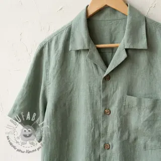 Viscosa con lino WASHED old green