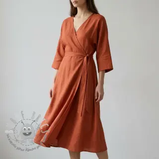 Viscosa con lino WASHED terracotta