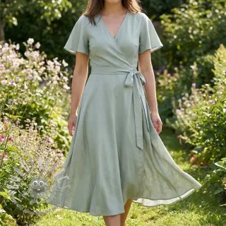 Viscosa con lino WASHED mint