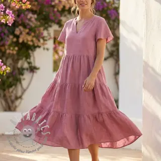 Viscosa con lino WASHED old pink