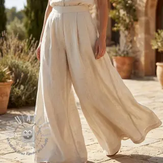 Viscosa con lino WASHED light beige