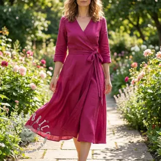 Viscosa con lino WASHED berry