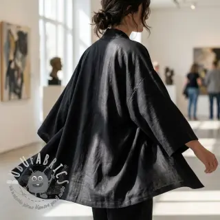 Viscosa con lino WASHED black