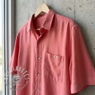 Viscosa con lino WASHED coral
