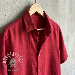 Viscosa con lino WASHED dark red