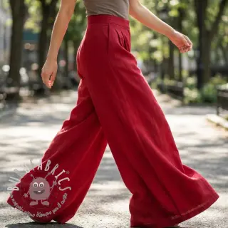 Viscosa con lino WASHED dark red