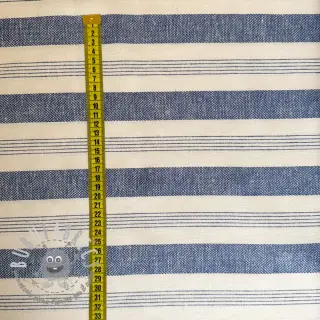 Lino YARN DYED BIG Stripe blue