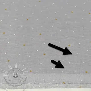 Tessuto di cotone Sweet bear star light grey ORGANIC 2nd class