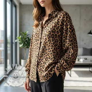 Viscosa RADIANCE Wild skin brown digital print