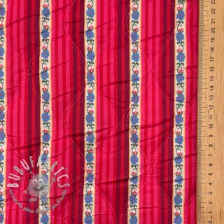 Tessuto di cotone VOILE STEPPED Paisley flowers white digital print