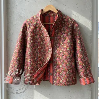 Tessuto di cotone VOILE STEPPED Paisley flowers brown digital print