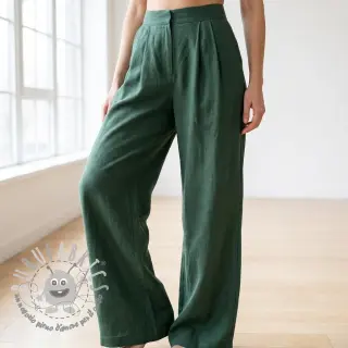 Viscosa con lino WASHED dark green