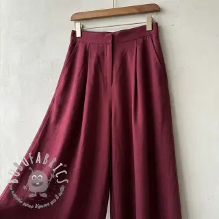 Viscosa con lino WASHED wine red