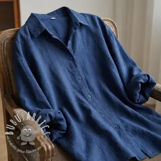 Viscosa con lino WASHED marine