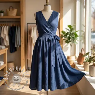 Viscosa con lino WASHED marine
