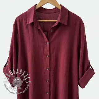 Viscosa con lino WASHED wine red
