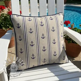Tessuto decorativo Linenlook Stripe Maritime
