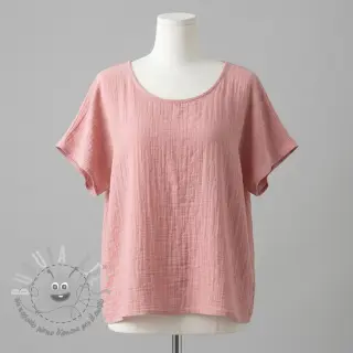 Tessuto di cotone SLUB WASHED old rose