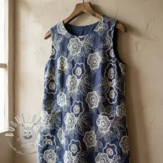 Tessuto di cotone JEANS EMBROIDERY Niva design A