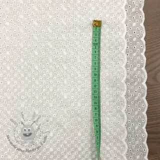 Tessuto di cotone EMBROIDERY Daniela white