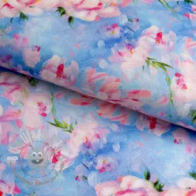 Tessuto di cotone SATIN STRETCH Peony roses