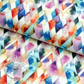 Tessuto di cotone SATIN STRETCH Irregular diamonds design B