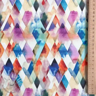 Tessuto di cotone SATIN STRETCH Irregular diamonds design B