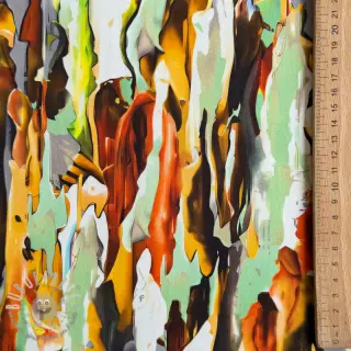 Tessuto di cotone SATIN STRETCH Abstract paint