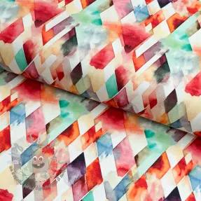 Tessuto di cotone SATIN STRETCH Irregular diamonds design A