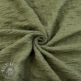 Tessuto di cotone SMOGGED EMBROIDERY army green