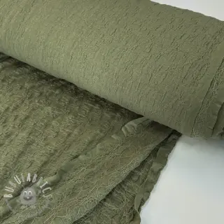 Tessuto di cotone SMOGGED EMBROIDERY army green