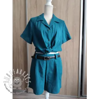 Mussola/Doppia garza dark cyan
